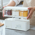 Storage Box Spice Rack Easy To Assemble & Disassemble With Spoon, ( 6 or 9 Box set), Seasoning Box, Herb Spices Storage Container, Condiment Jars. 