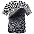 Graphic optical illusion 3D printed T-shirt men women clothing casual short sleeve tops vortex pattern tshirt oversized T shirt. 