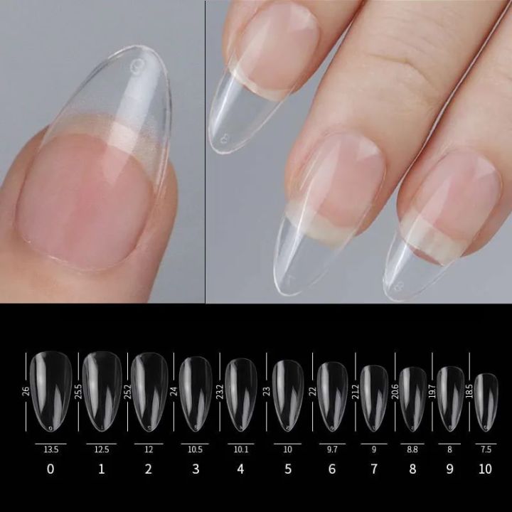 120pcs Nail Tips Extensoin Capsule Artificial Nails Full Cover Sculpted Soft Gel X Almond False Nail Press On