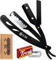 OCBA Shaving Razor Professional Straight Razor Black Multi Blade Barber Razor Safety Razor Ustra. 