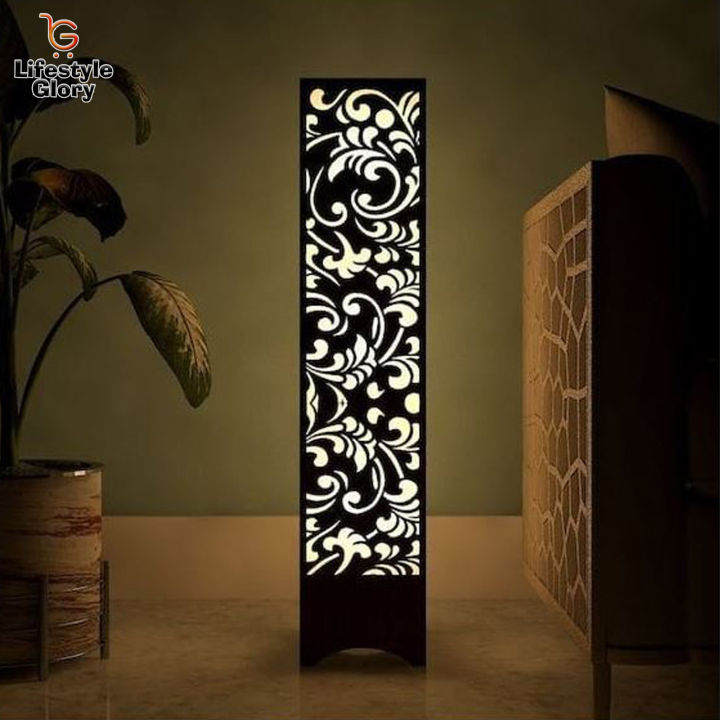 Lifestyle Glory Brand 3D Laser Cut Unique Design Wooden Lamp I Lamp I Wooden Lamp I Lamp For room I Lamp For Office I Lamp For Bedroom I Lamps for bedroom side table stylish I Lamp for drawing room I Light Lamp