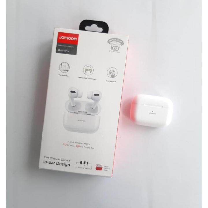 JOYROOM JR-T03S TWS Wireless Bluetooth 5.1 Touch Control POP UP Window Earbuds with Wireless Charging & Ear Detection Sensor