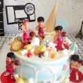 5Pcs/Set Slamdunk Figures Ornaments Cake Topper Birthday Party Decoration Basketball Players Ornaments with Base Cake Decor. 