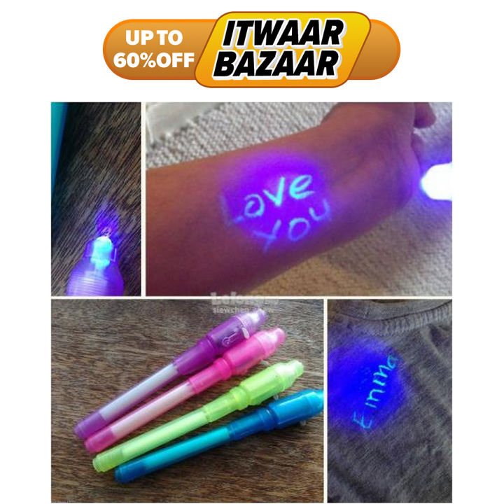 Pack of 2 Invisible Ink Pen Magic Ink Pen