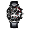 Deyros casual watches for men top brand luxury leather wrist watch man clock fashion chronograph wristwatch. 