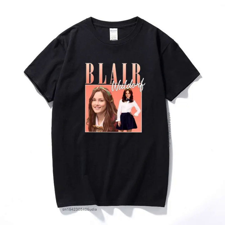 Blair Waldorf gossip girl rapper T shirt men vintage 90s men woman tshirts top cotton T-shirt men Camisa streetwear EU size