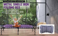 Folding Charpai, Portable Single Bed,  3X6 Feet Bed Size , Strong Iron Steel Metal Frame Pipe , Bed for Sleeping Guest, Easily Storable. 