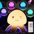 Jellyfish Night Light, Music Clapping Small Night Light, Color Changing Nursery Night Light with Remote Control, Rechargeable LED Jellyfish Lamp, Tap Control with Music Night Lights for Kids Room. 