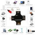 USB C Tester Multifunctional USB Safety Tester Voltage Meters USB 2 in 1 Type C Pd USB Power Current Voltage Meter Tester Voltmeter. 