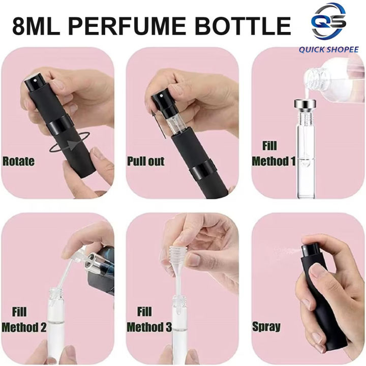 Taj Trader 8ml Portable Mini Refillable Perfume Atomizer Bottle With Spray Scent Pump Empty Cosmetic Containers Spray Atomizer Bottle For Travel - Multicolor
