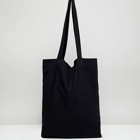 Pack of 6 Cotton Made Black Tote Shopping Bag for Daily Use High Quality Material Made Bag washable Tote Bag