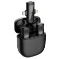 M10 One-two Wireless Microphone with Charging Case, Type-C, Apple Interface 2 in 1 Wireless Lavalier Microphone, 3 Levels of Noise Reduction, for Youtube, Recording, Video Blogging, Facebook Live Streaming. 