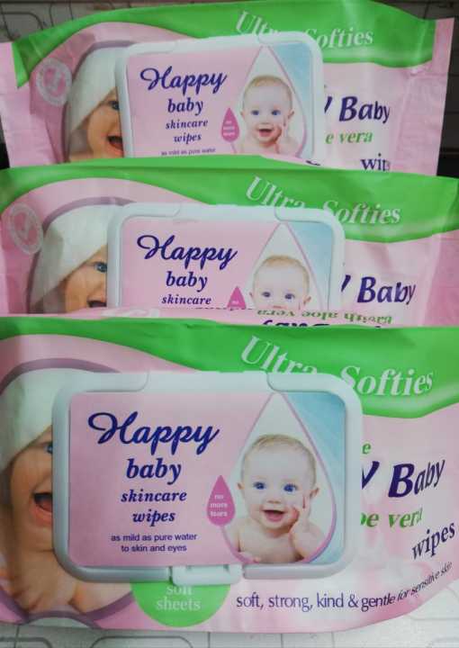 HAPPY BABY WET WIPES 80 SHEETS EACH PACK OF 3