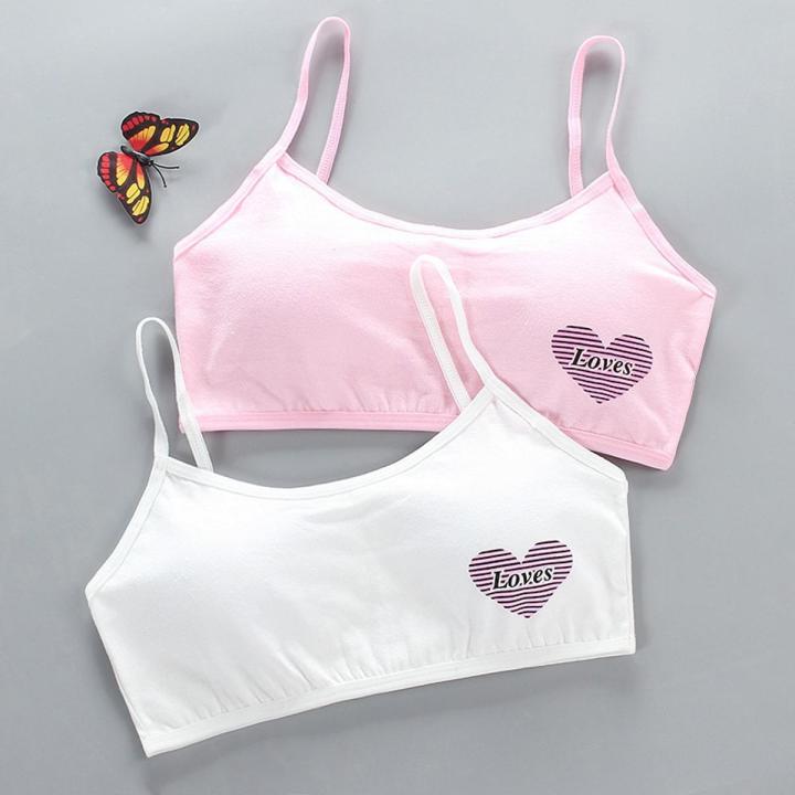 【Happier】Hot Sale Fashion Brafor Girls Breathable 8-16 Years Cotton Girls Training Bra Adolescente Girl's Sport Bras Teen Girl Underwear Push Up Teens Bras With Chest Pad