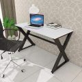 X shape Office Desk Computer Desk Home Office Writing Desk Study Desk Modern Workstation Office Table, Study Table with Wooden Tabletop and Metal Frame. 