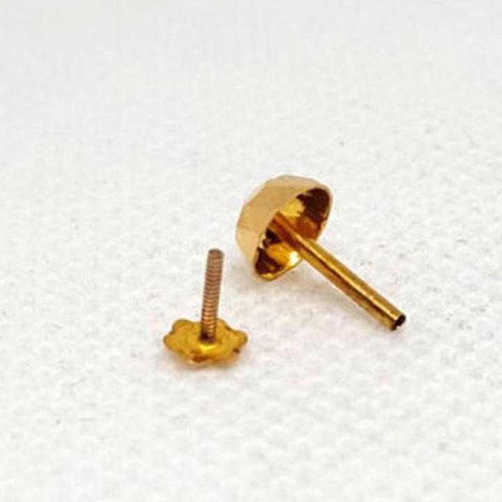 Pure Gold Jewellers-Gold Nose Pin-Gold-Elegant Designs of Round Shape Gold Nose Stud for Females