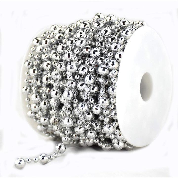 5 meter - Gold Beaded Garland, Pearl Bead Roll String Crystal Strand for Christmas/Wedding Decoration