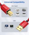 6.2ft / 9.2ft USB 2.0 Type A to Type B Printer Cable for PC, Laptop, Scanner. 
