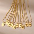 Stainless Steel Number Pendant Necklaces For Women Men Gold Color 0 1 2 3 4 5 6 7 8 9 Necklace Pendant Jewelry Neck Chain. 