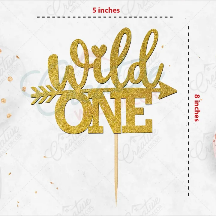 Wild%20One%20Birthday%20Cake%20Topper%20in%20Gold,%20Boy%20or%20Girl%201st%20Birthday%20topper%20for%20Party%20Celebration%20&%20cake%20Decoration%20Supplies%20-%20Image%202