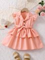 Enchanting Collared Lawn Frock: Graceful Ballet Layers in Light Pink or Sea Green for girls and baby girls best frock for kids casual wear stylish summer frock. 