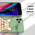 Hontinga for OPPO A5S A12 A7 A12S Back Cover Cute Cartoon Dog Pattern Case Soft Square Edge Liquid Silicone Phone Cases. 