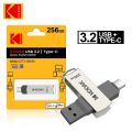 KODAK Type-C Dual USB 3.2 Flash Drive K273 128GB 256GB Memory Stick Pendrive 256GB 64GB U Disk. 