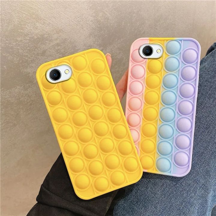 Fidget Toy Case Pop Bubble Silicone Rubber Phone Cover For VIVO Y81 Y83 Pop it Cases