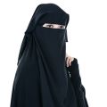 Double Layered Black Abaya Niqab Breathable Fabric Hijab Naqab Nakab for Women and Girls. 