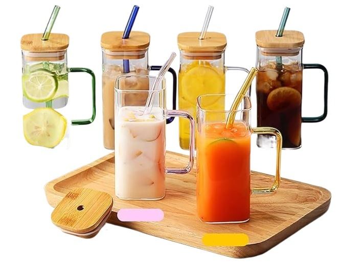 Square%20glass%20Tumbler%20with%20handle%20and%20Straw,%20Bamboo%20lid%20Mug%20transparent%20Glass%20400ml%20-%20Image%202