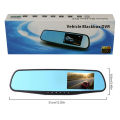 Full HD 1080P Dual Mirror Camera With 4.5″ TFT LCD Crystal-Clear Recording Vehicle Blackbox DVR. 