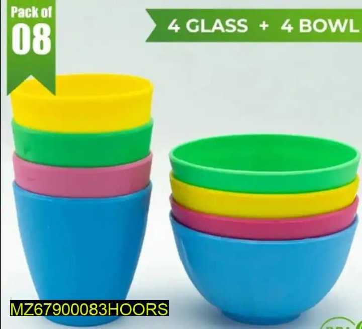 Plastic%20Glass%20And%20Bowl%20Set,%20Pack%20Of%204%20-%20Image%202