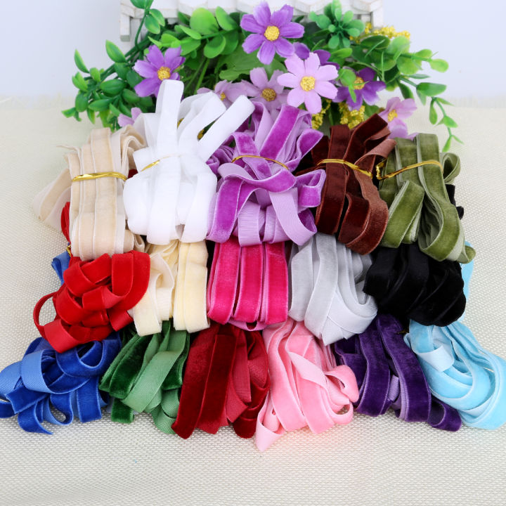 5yards 10mm Mix colors Options Velvet Ribbon Velour Webbing Headband Band Accessories For Hair band
