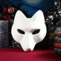 Japanese Kabuki Kitsune Fox Mask PU Unpainted Masquerade Masks DIY Animal Unpainted Craft Mask for Cosplay Costume Accessory. 