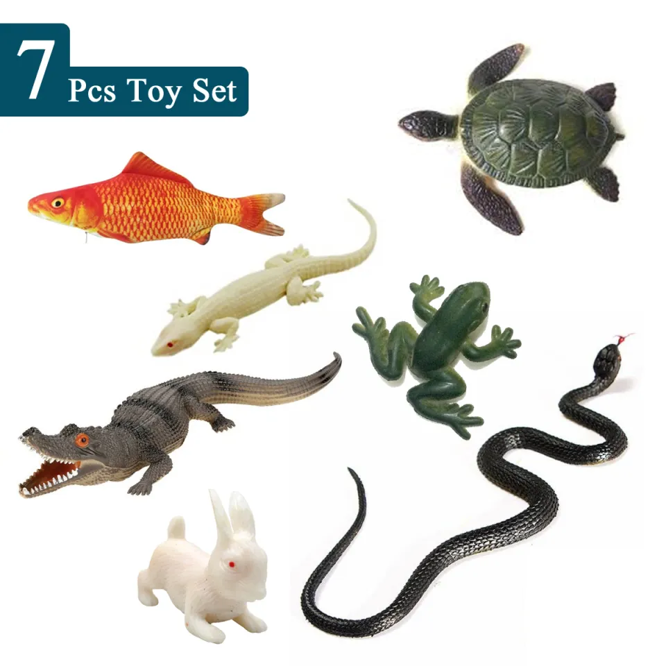 Pcs Set Mini Size Soft Rubber Realistic Figure Rabbit Lizard