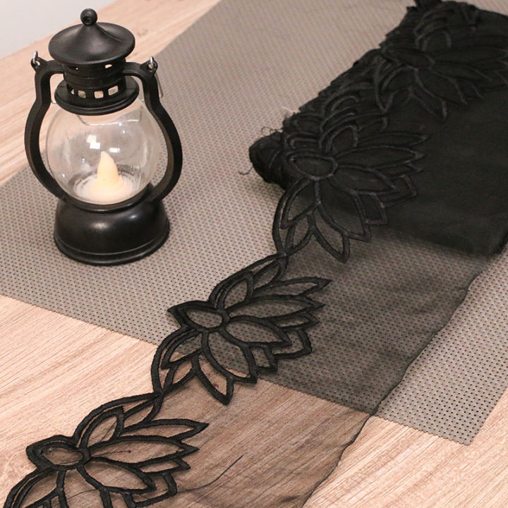 Cutwork Lace - Organza Embroidery -  Black