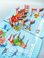 Odeez Wooden World Map With Recognition 30 Countries Flags - country name population currency national animal - for boys and girls  learning purpose high quality wood toy. 