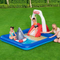 Bestway 53079 Inflatable Lifeguard Slide Tower Play Center For Kids Swim_Pool Will Make Your Backyard The Hangout Spot For The Summer Play Swimming Pool Outdoor, Inflatable Water Island 2.34m X 2.03m X  1.29m. 