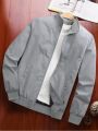 Men's Satin Bomber Jacket with Simple Design and Smooth Finish. 