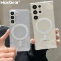 For Magsafe Magnetic Transparent Case For Samsung Galaxy S24 S23 S22 S21 S20FE Plus Note 20 Ultra A14 A34 A52 A53 A54 Soft Cover. 