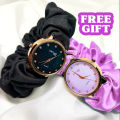 Korean watches Crunchy Watch and Bracelet watches for girls Ins Girls Alloy Ribbon Streamer Watch Female Accessories ladies watches Scrunchies Watch For Girls & Women | Gift for Girls. 