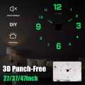 Glow in the Dark 3D Wall Clock Luminous Decorative Wall Clock for Home and Office. 