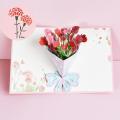 Warm Mother's Day Card Handmade 3D Up Greeting Card, Bouquet Flowers -. 