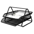 2 Tier Document Tray Metal Mesh Document Rack File Holder Letter Tray for Home Office Desk Organizer Supplies. 