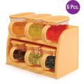 (6 pcs) Masala Rack Spice Rack Kitchen Rack Masala Box Salt and pepper pot Sugar potSpice Rack box with Automatic Lid Kitchen Racktc Cooking kitchen accessories  Pieces Masala Rack. 