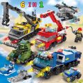 100/200 Pcs Lego Car Building Blocks Compatible Police Fire Truck Tank Airplane Educational Toys Children Infant. 