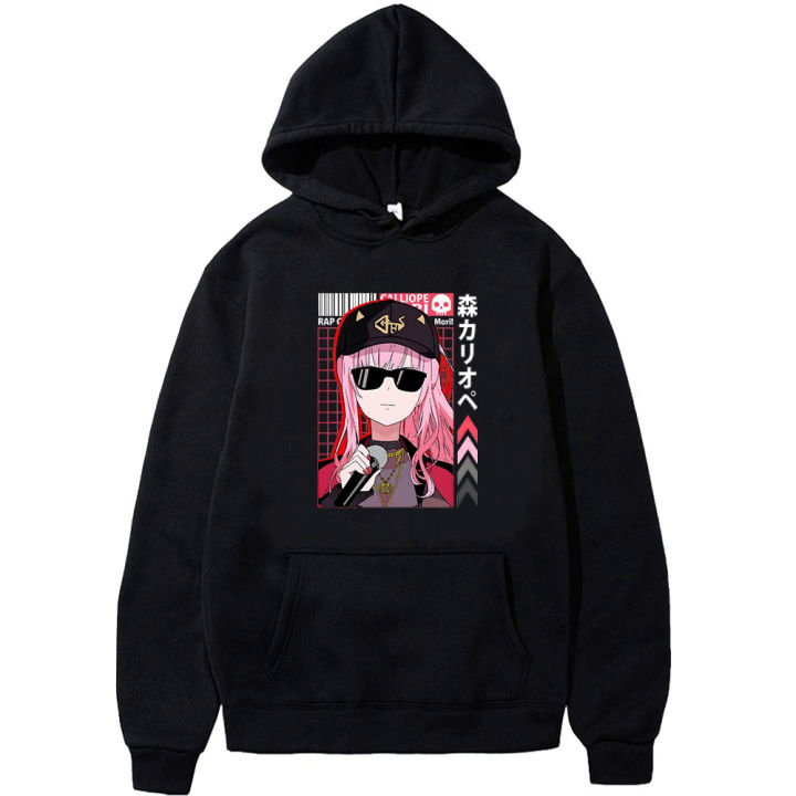 Hololive VTuber Calliope Mori Merch Hoodie Causal Men Women Hooded Long Sleeve Pullovers Oversized Hoody Sweatshirt Streetwear