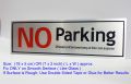NO PARKING  Plate - (18cm x 5cm) Aluminium Sign Plate (Mirror OR Glass Mountable Name Plate) - 1 Piece. 