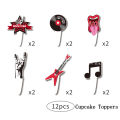 Rock And Roll Balloons Video Note Guitar Band Microphone Happy Birthday Banner Party Decoration Music Radio Cake Toppers Ballons. 
