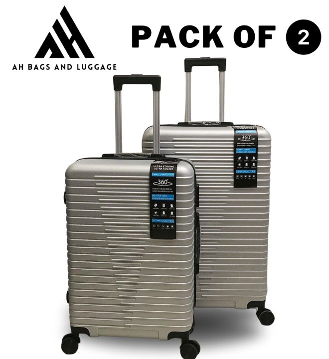 ABS 2-Piece Trolly suitcase Set (24/28) ABS Hardside Spinner 4 Wheel Luggage 360 wheels fibre body lock supported